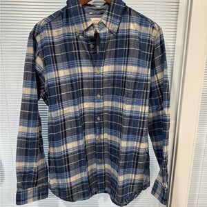 Weatherproof Blue and Cream Plaid Button-Down Shirt